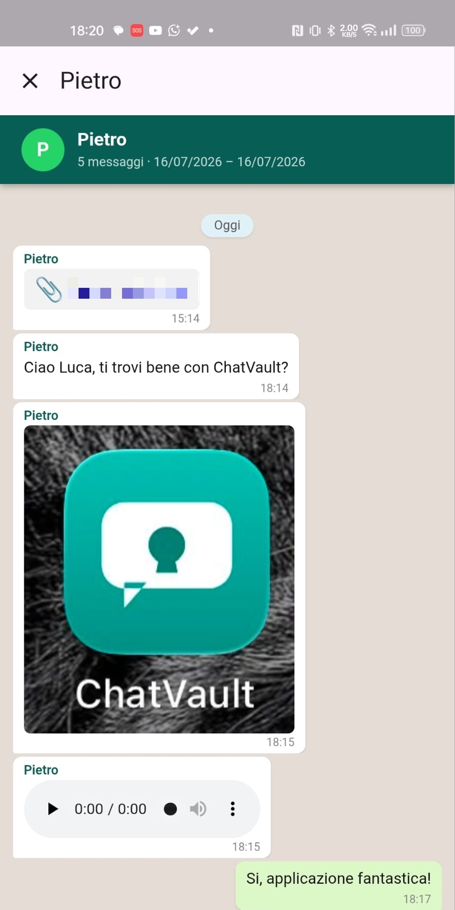 Converted chat preview