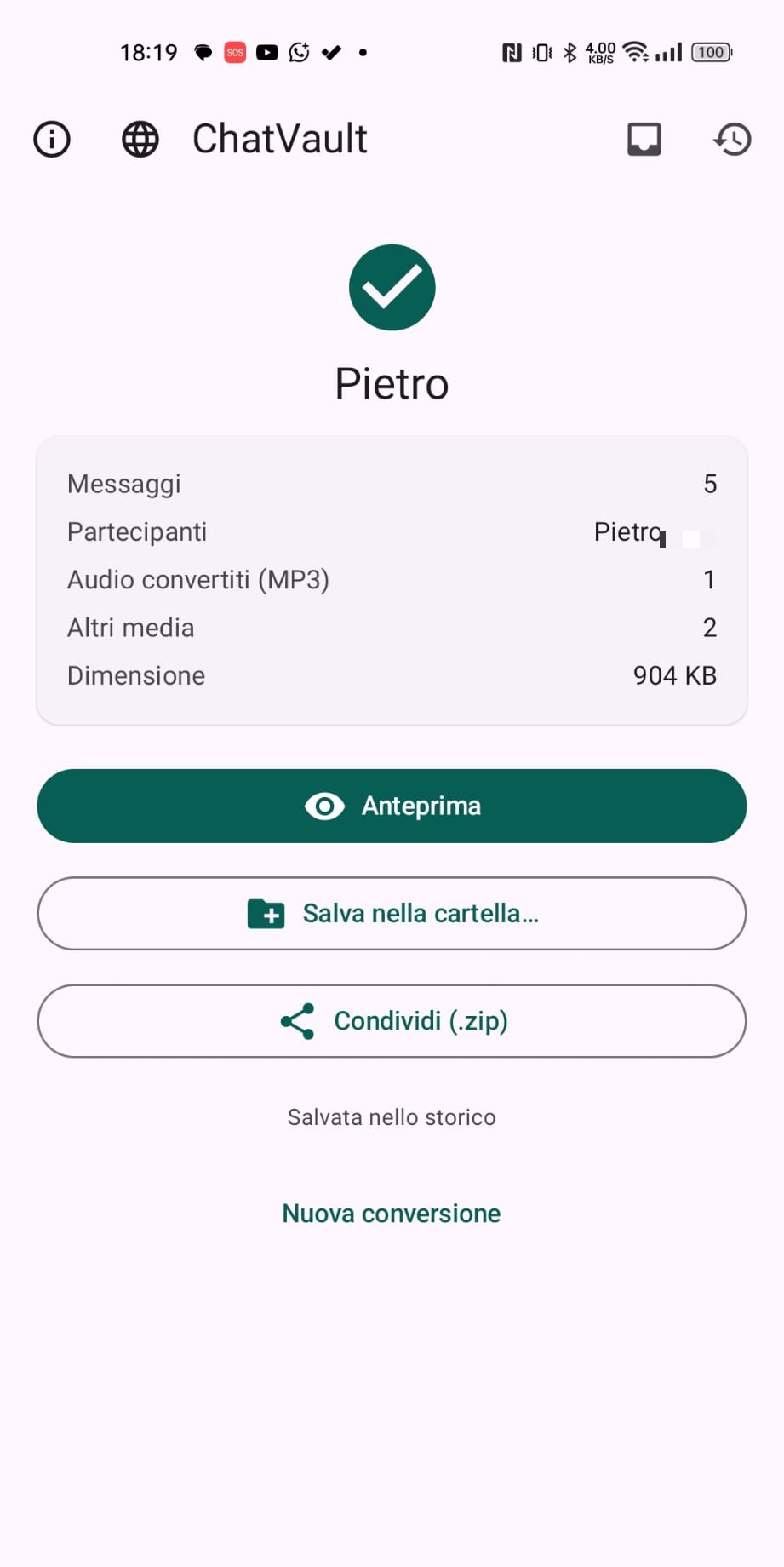 Conversion result